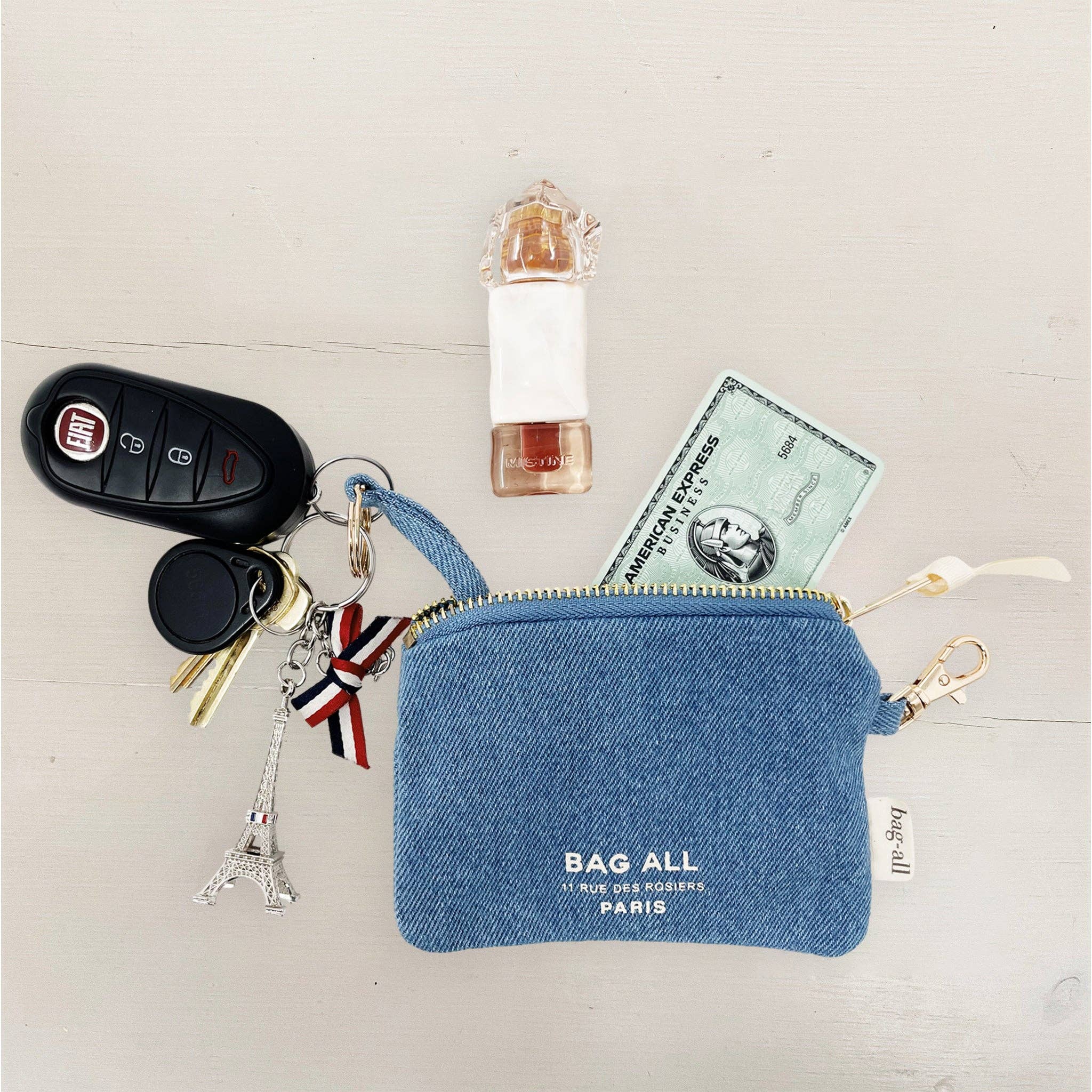 Mini Denim Key Pouch