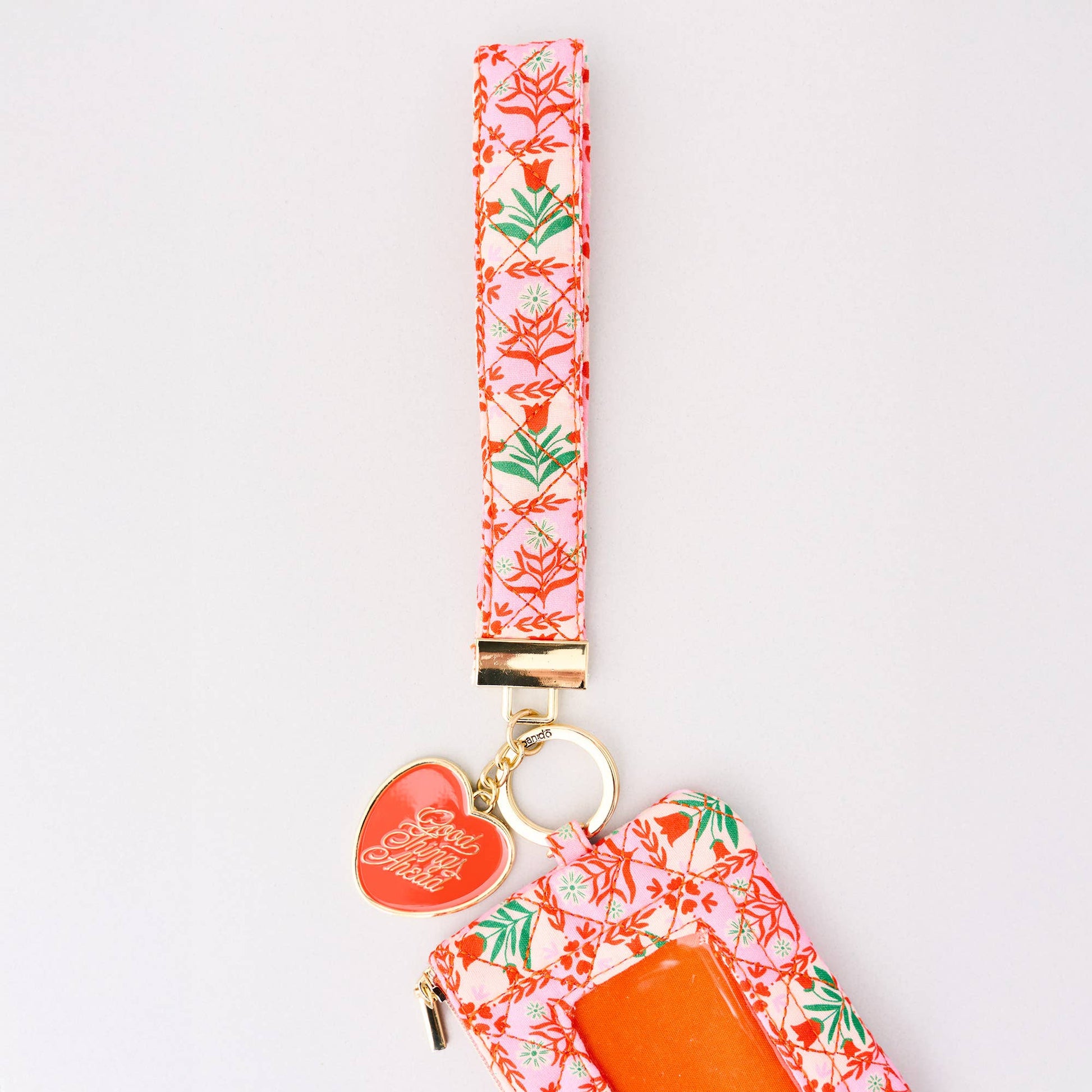 Pink Floral Zip Wrislet
