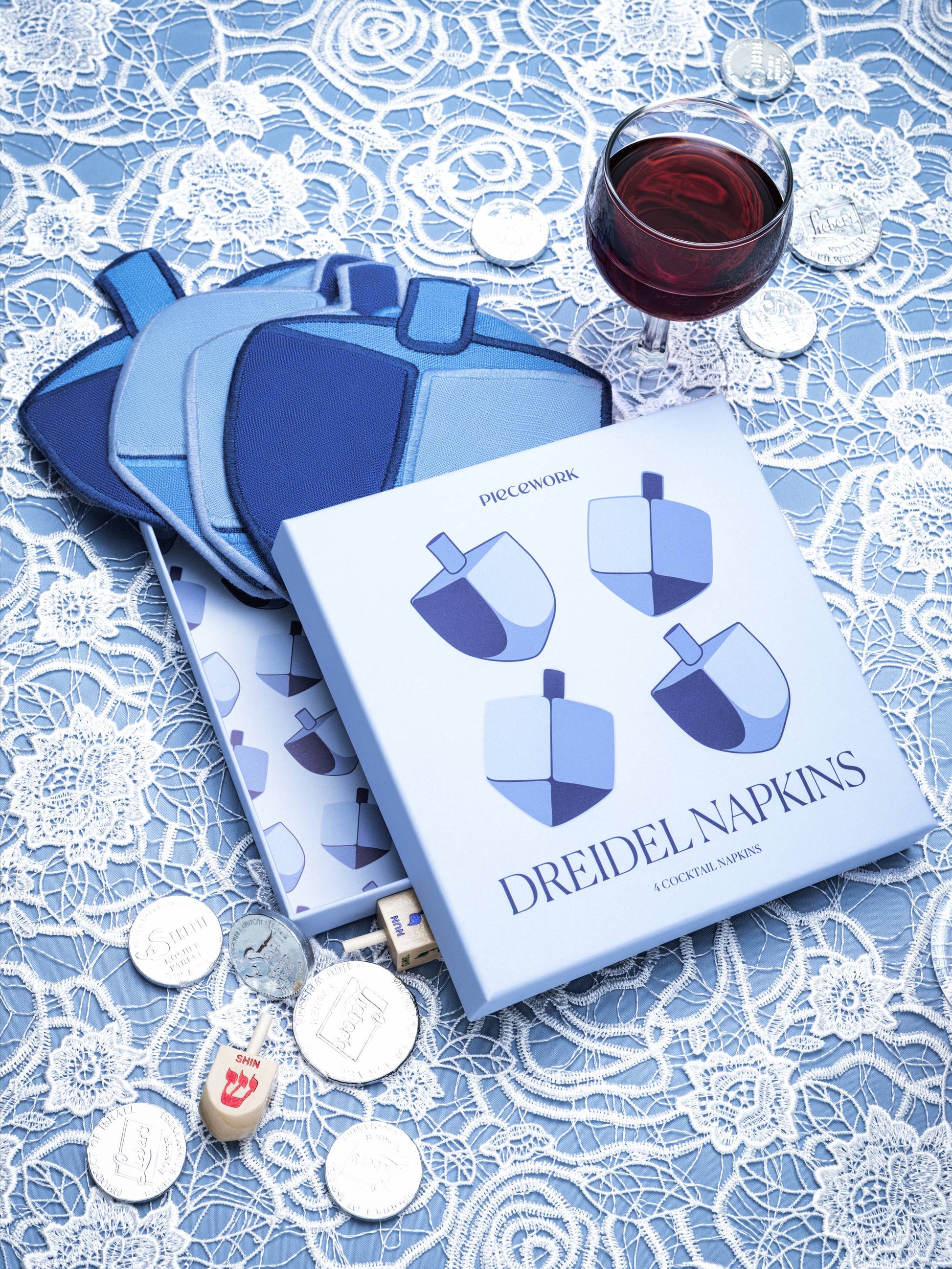 Dreidel Cocktail Napkins | Set of 4