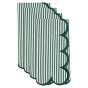 Scalloped Hem Strip Napkins | Set of 4