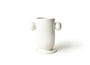 White Large Cylinder Vase with Knob Handles