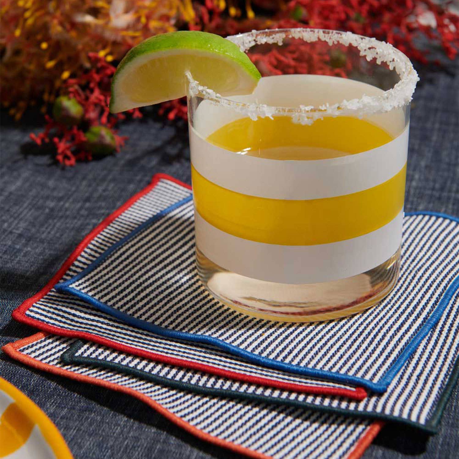 Contrasting Trim Cocktail Napkins | 4