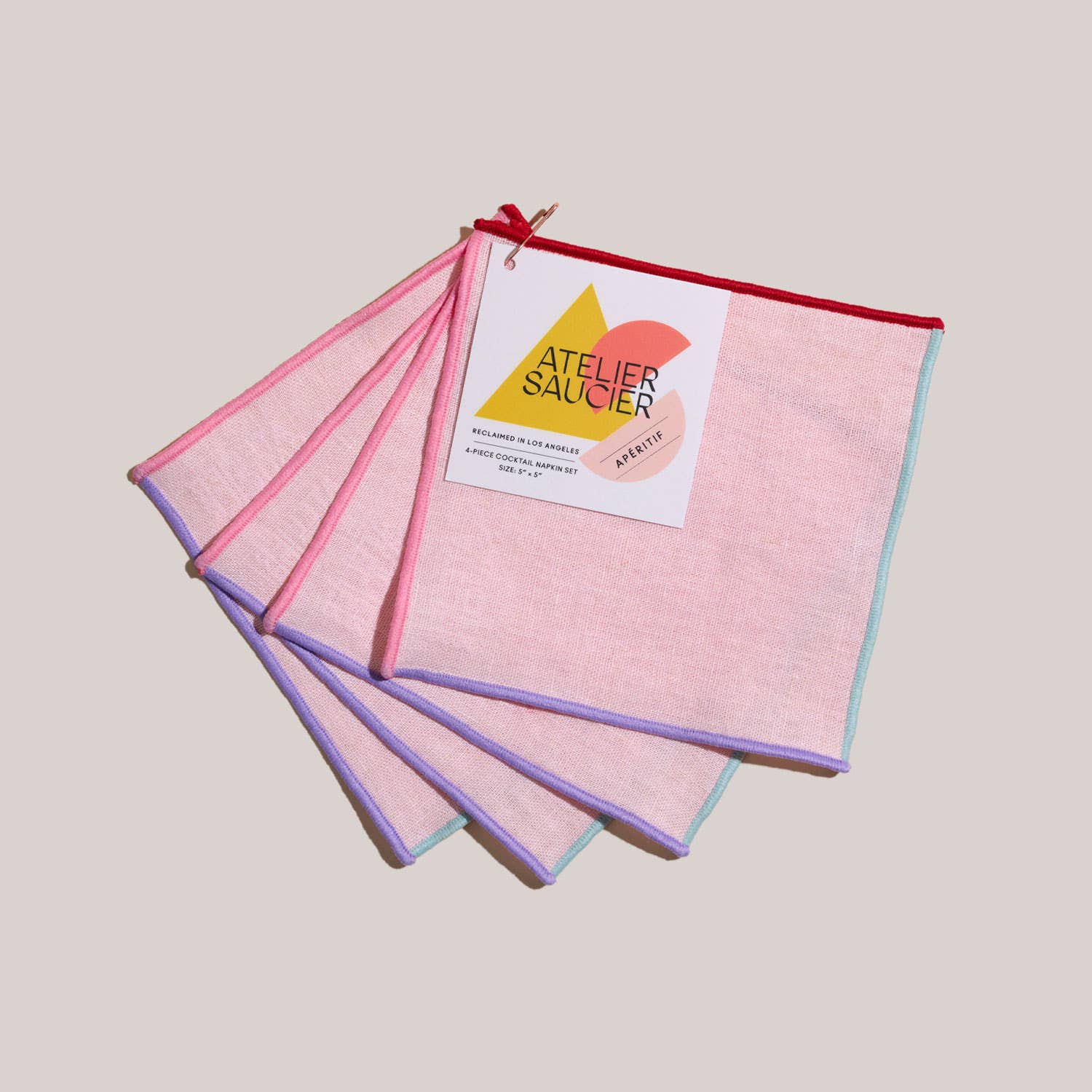 Contrasting Trim Cocktail Napkins | 4