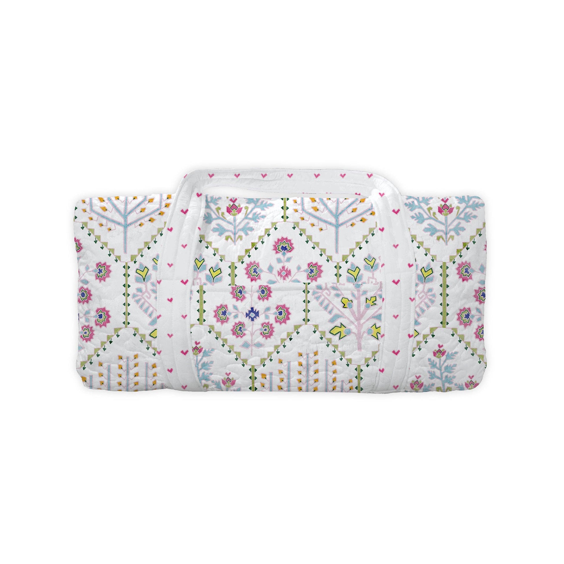 Tavi White Quilted Weekender Duffle Bag