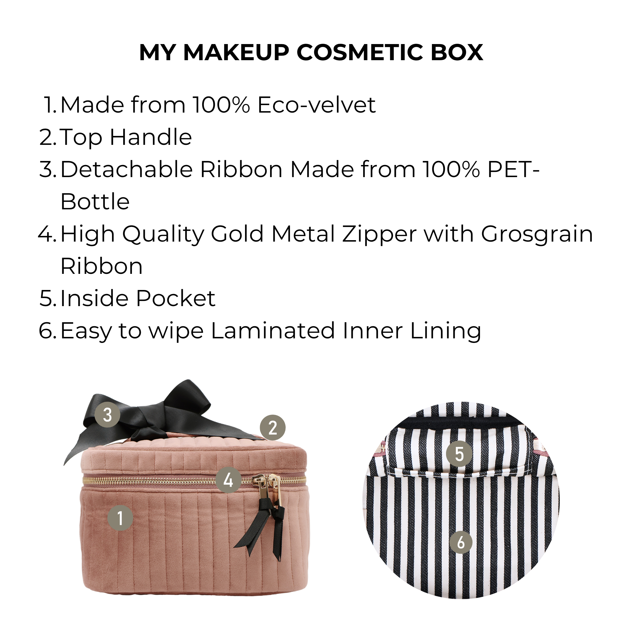 My Makeup Quilted Velvet Cosmetic Box