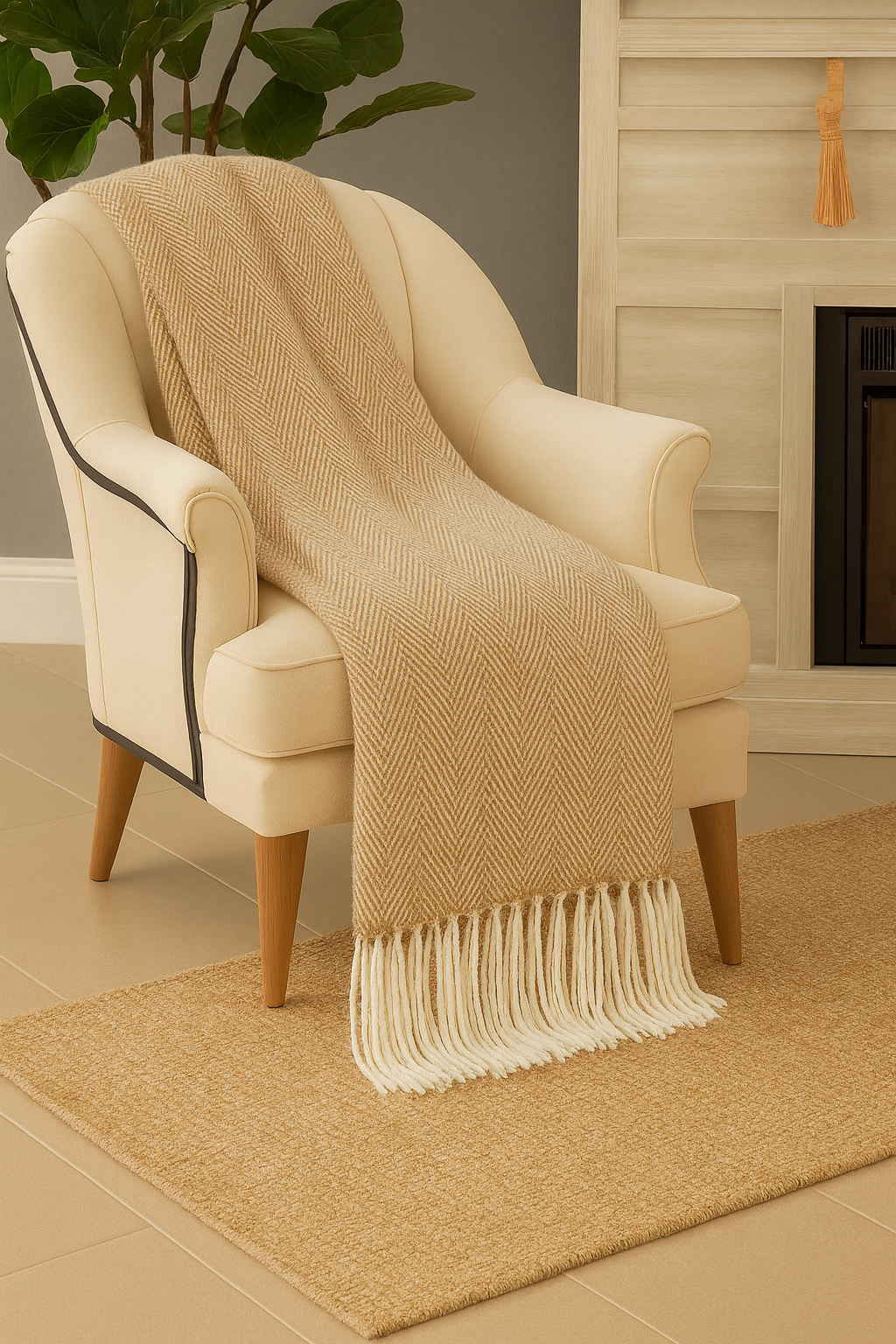 Woven Herringbone Throw Blanket