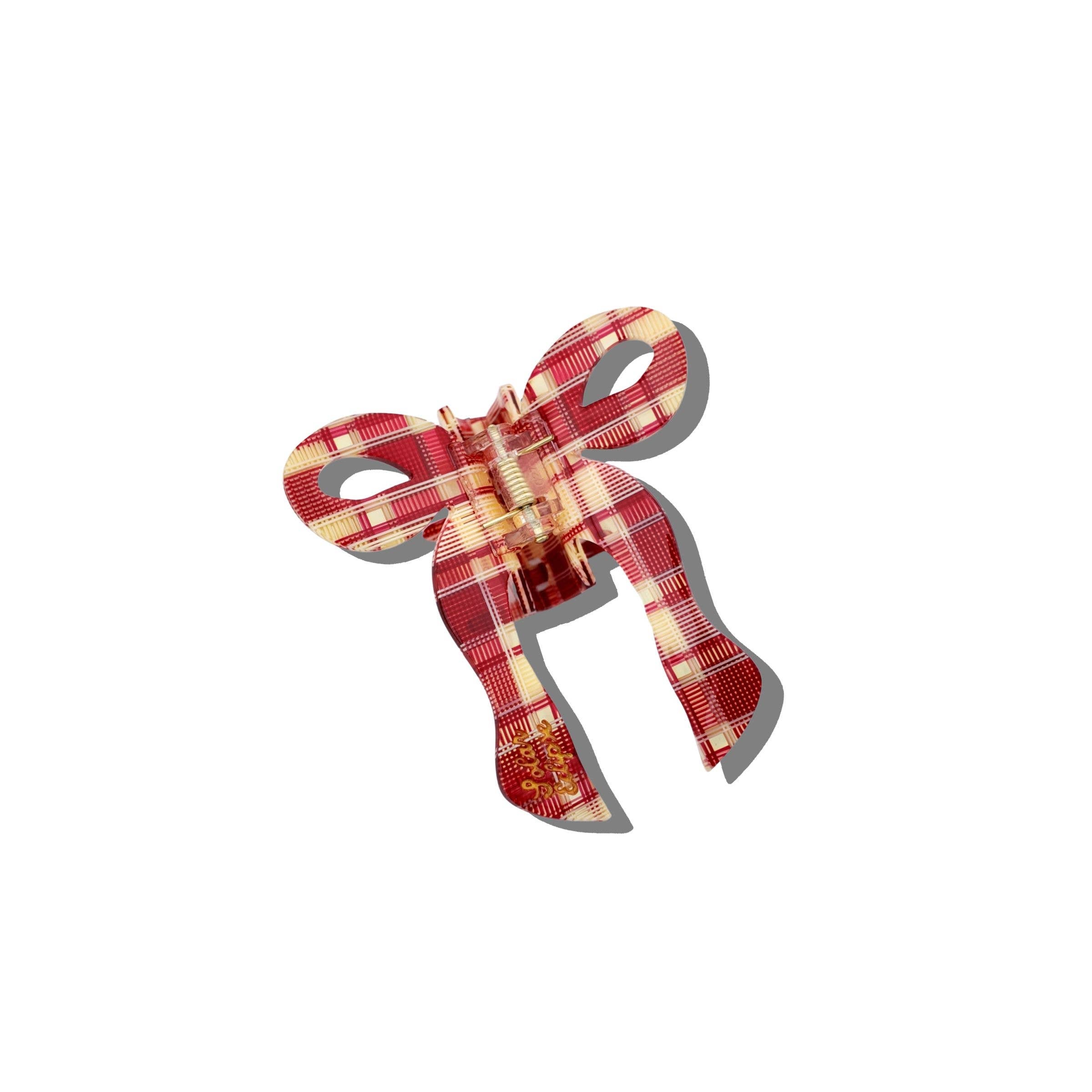 Hand-painted Coquette Bow Claw Hair Clip | Eco-Friendly