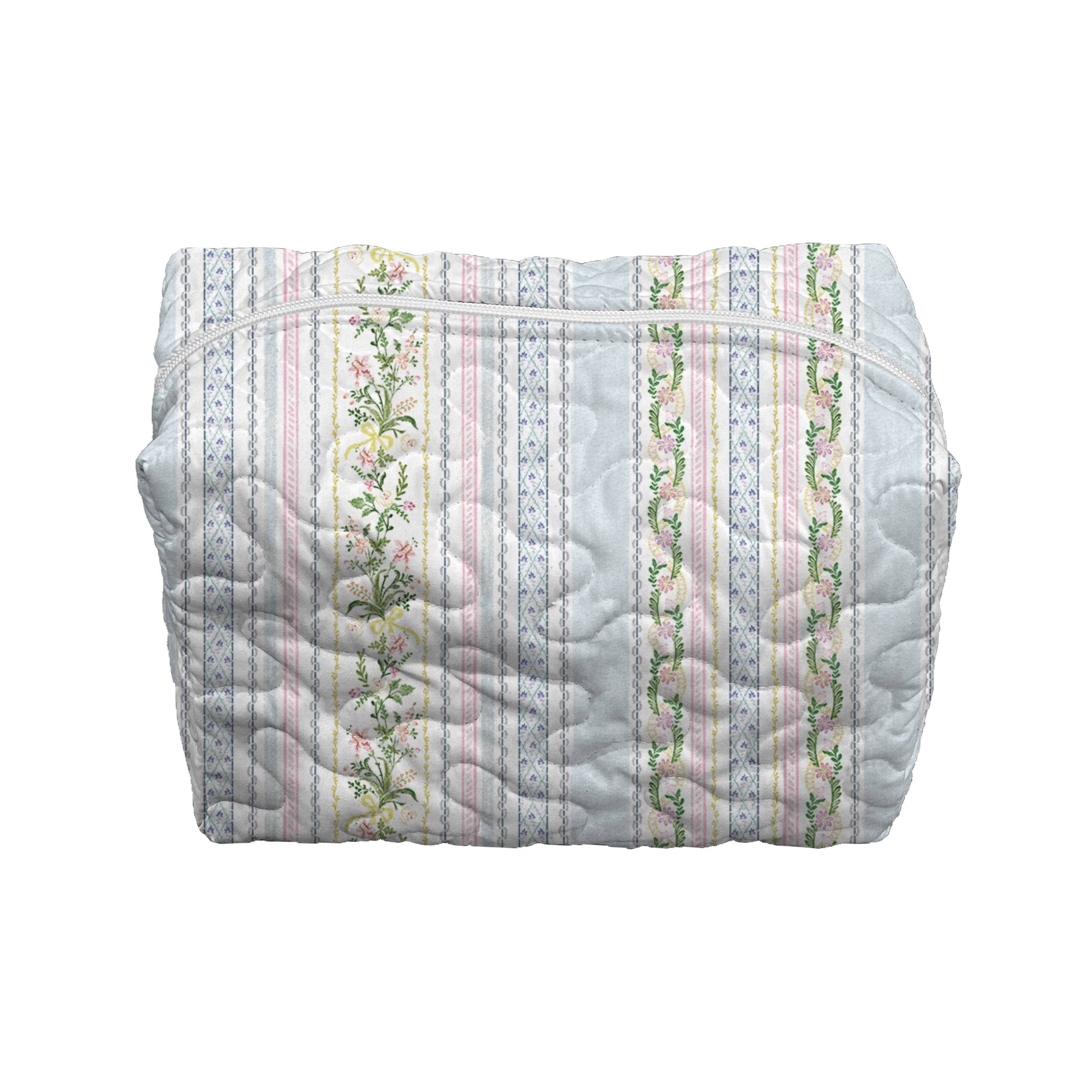Milkglass Ribbon Blue Makeup Bag