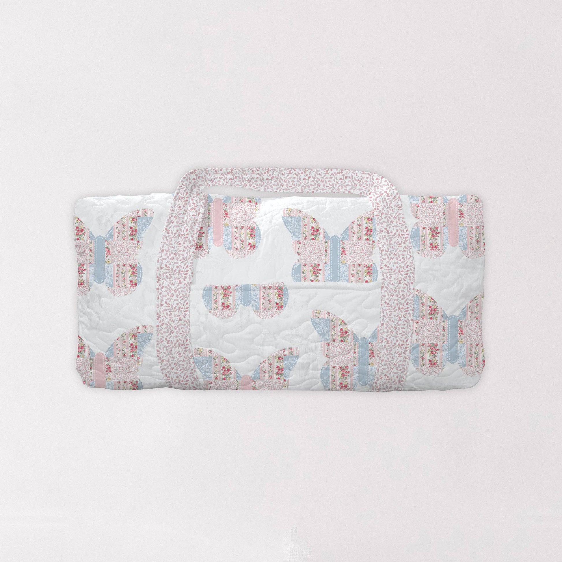 Butterfly Pastel Quilted Weekender Duffle Bag