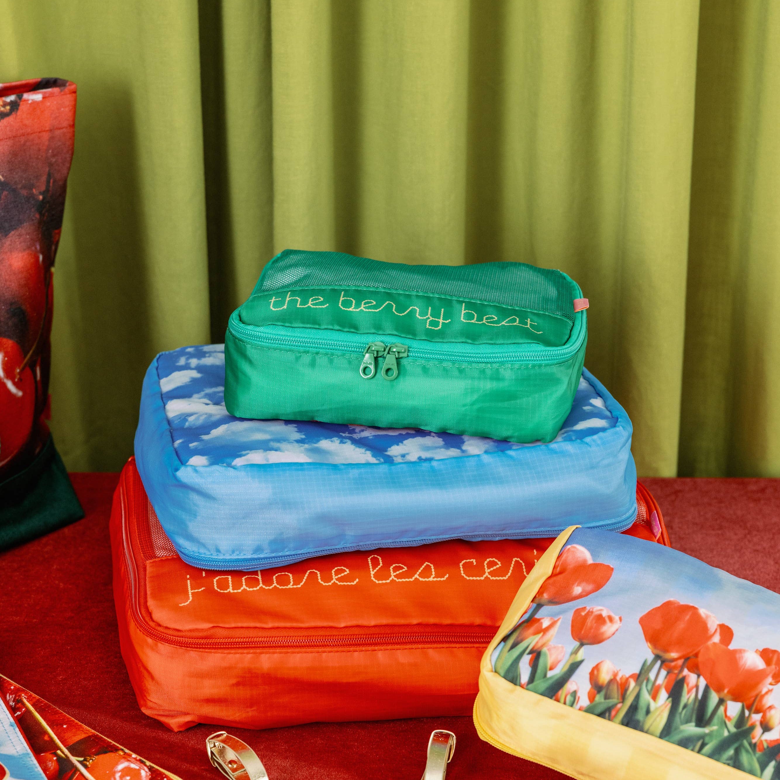 Packing Cube Set, J'adore Les Cerises