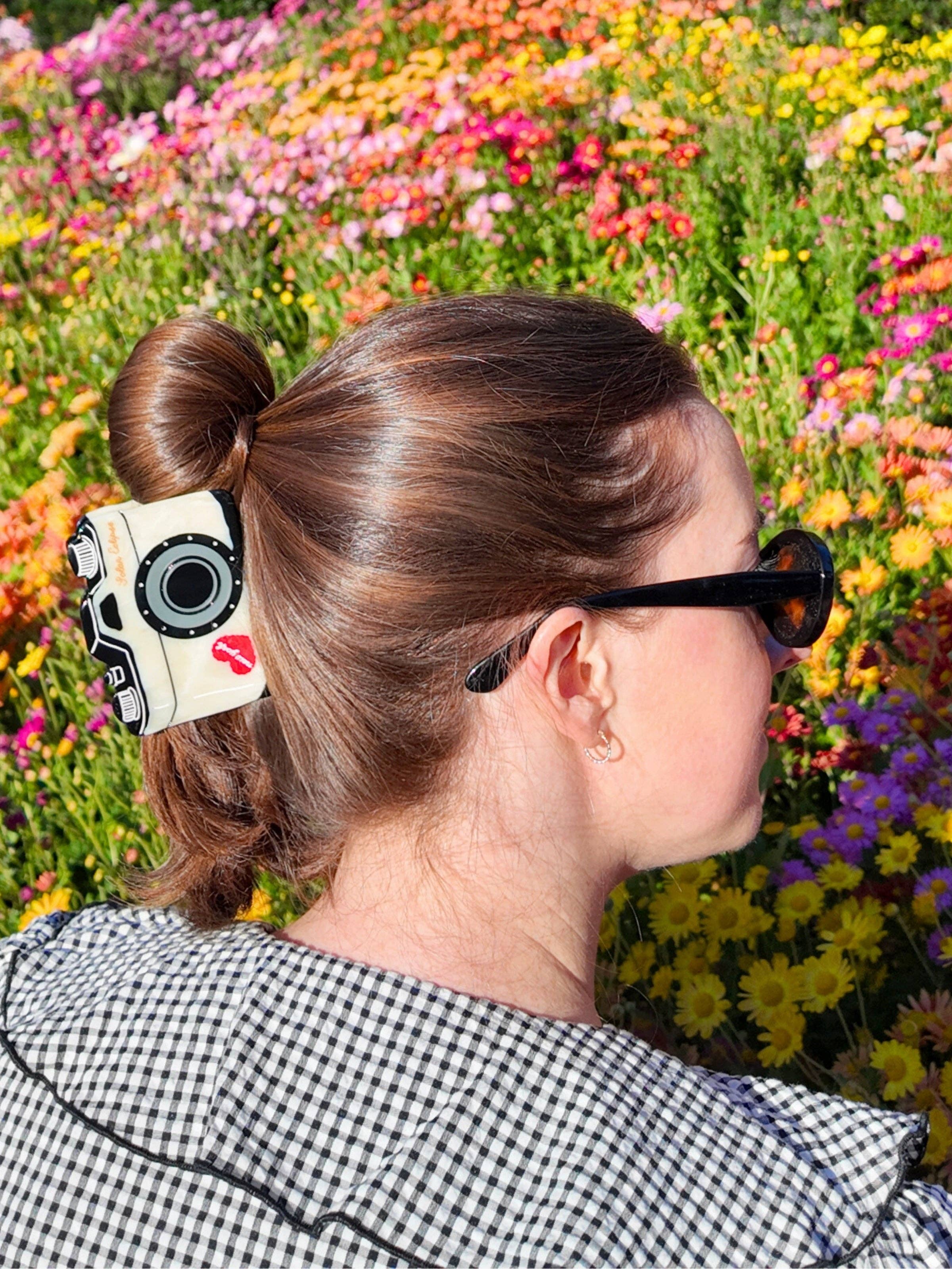 Hand-Painted NY Vintage Camera Claw Clip