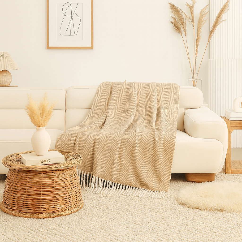 Woven Herringbone Throw Blanket