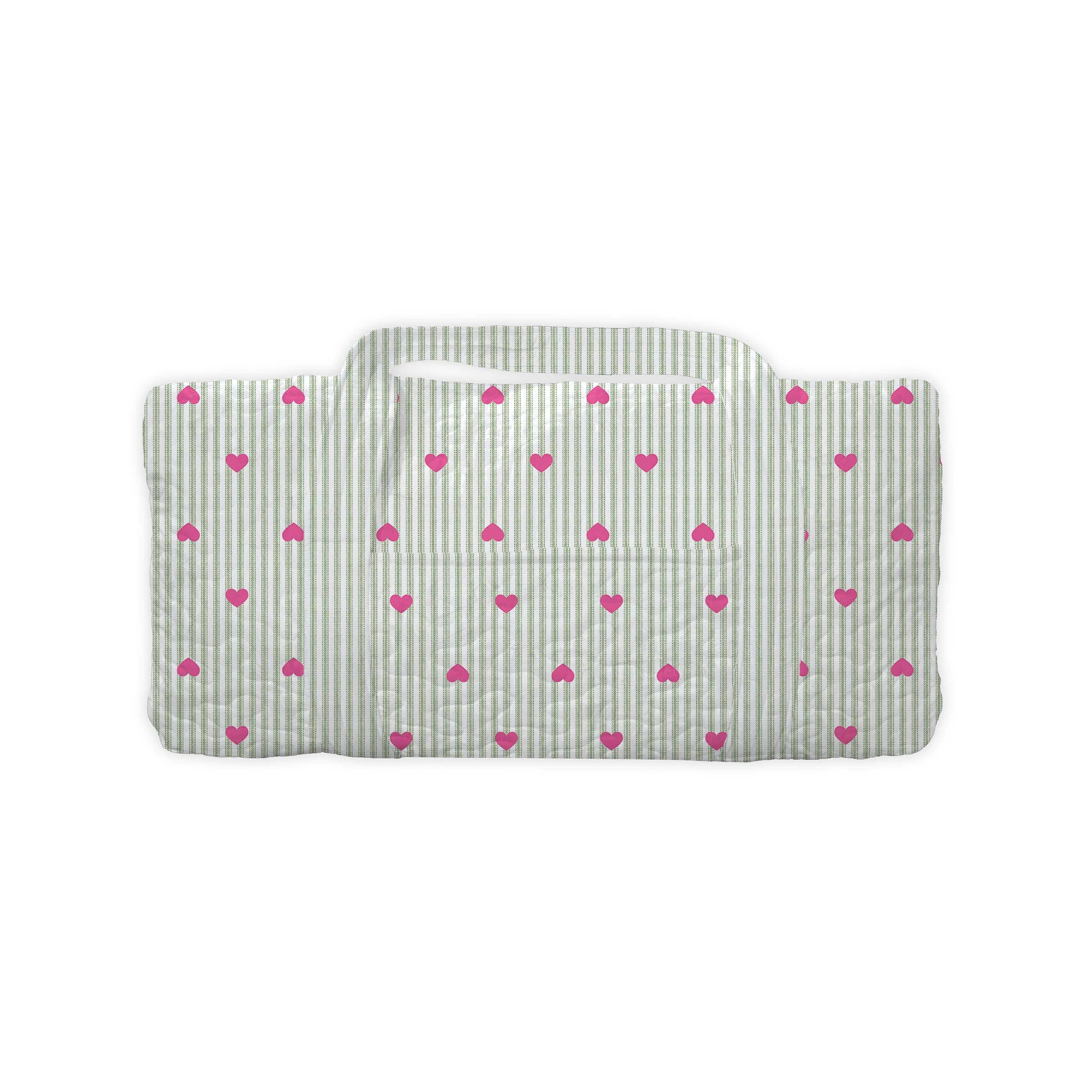 Heart And Stripes Green Weekender Duffle Bag