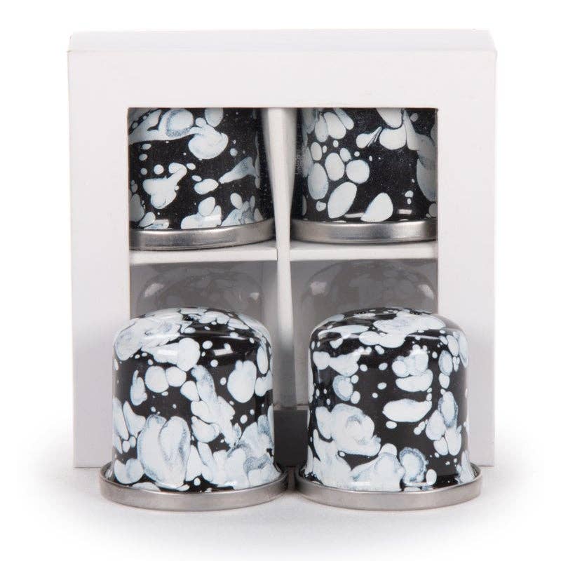 Golden Rabbit Enamelware Swirl Set of 2 Salt & Peppers