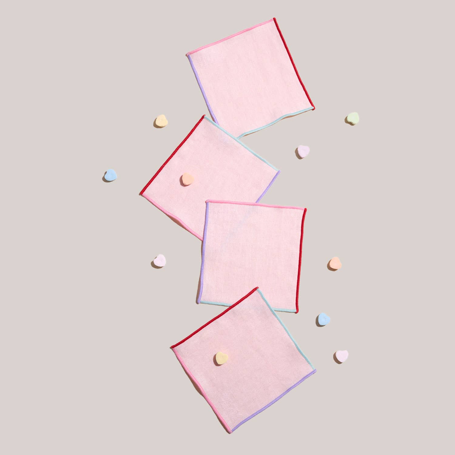 Contrasting Trim Cocktail Napkins | 4