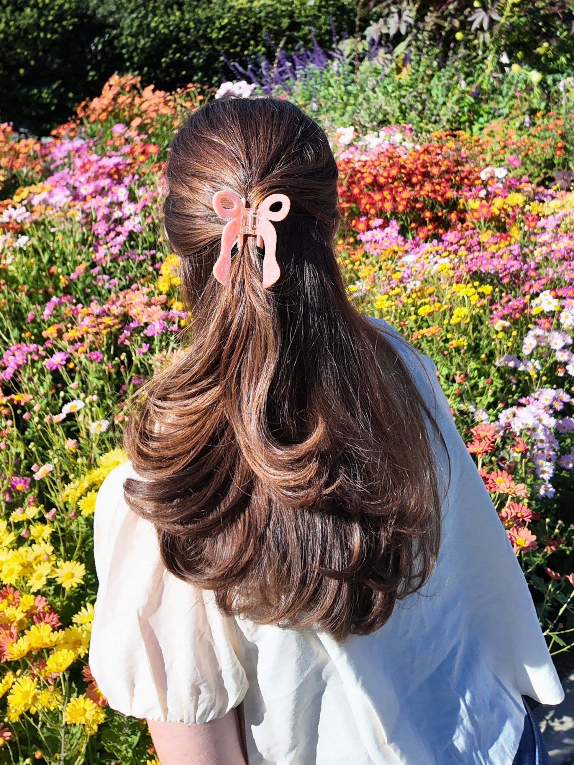 Hand-painted Coquette Bow Claw Hair Clip | Eco-Friendly