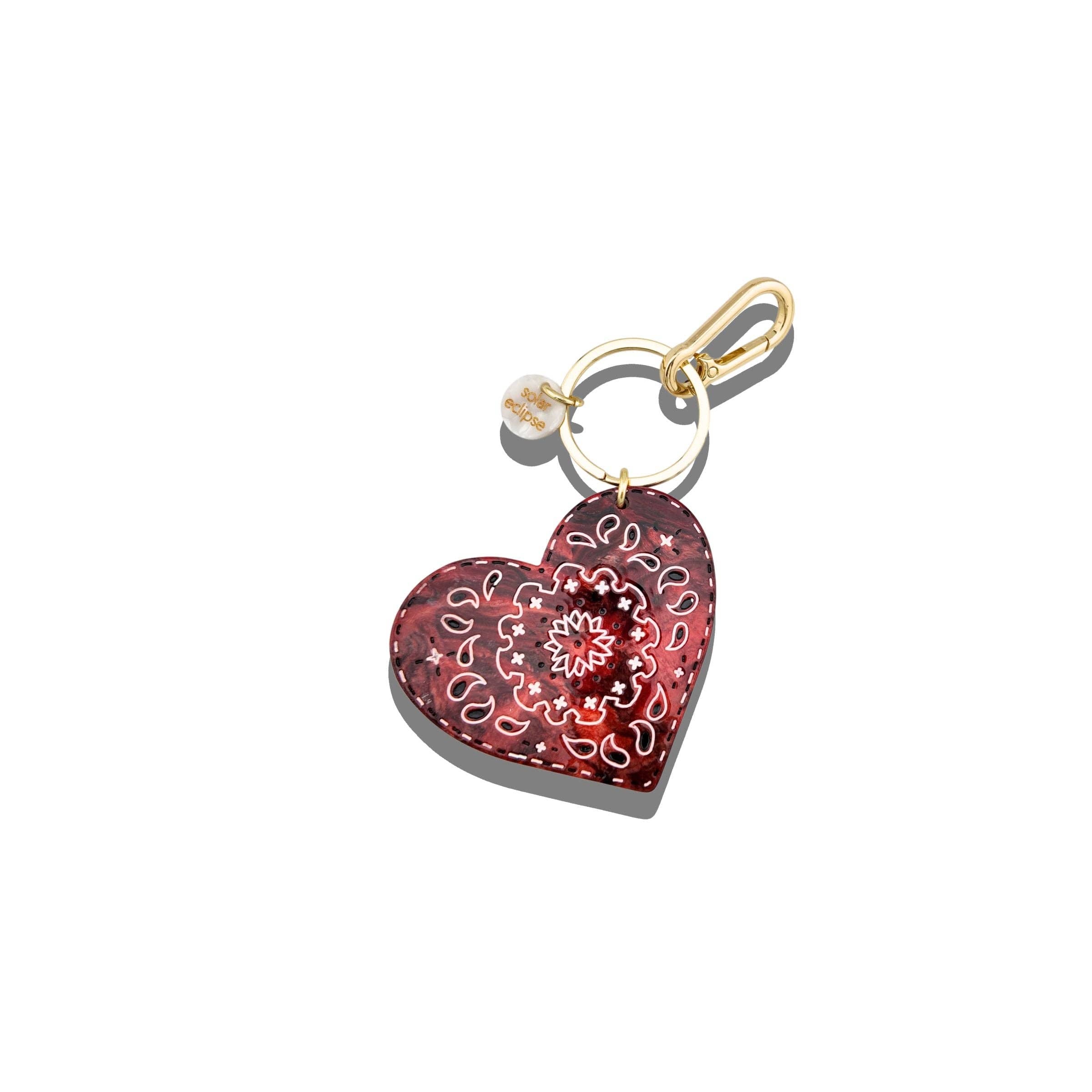 Paisley Heart Bag Charm + Keychain