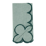 Scalloped Hem Strip Napkins | Set of 4