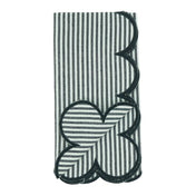 Scalloped Hem Strip Napkins | Set of 4