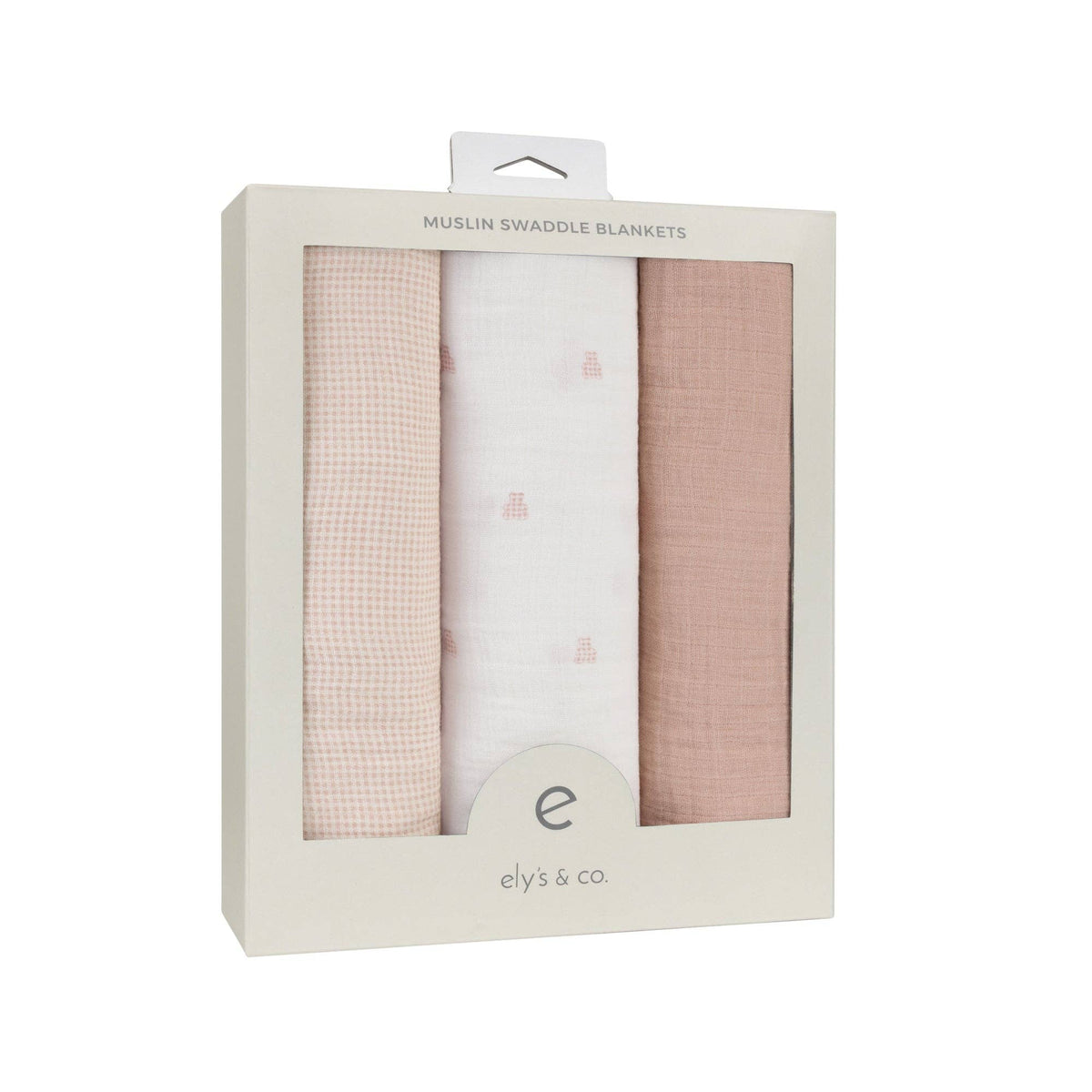 3 Pack Muslin Swaddles - Gingham Bear Collection