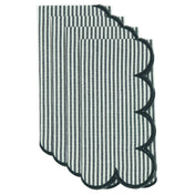 Scalloped Hem Strip Napkins | Set of 4