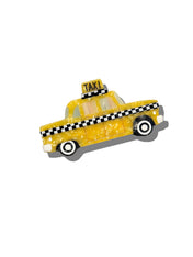 Hand-painted Yellow Taxi Cab Claw Hair Clip