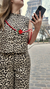 Handpainted Gemstone Crossbody Phone Chain