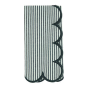 Scalloped Hem Strip Napkins | Set of 4