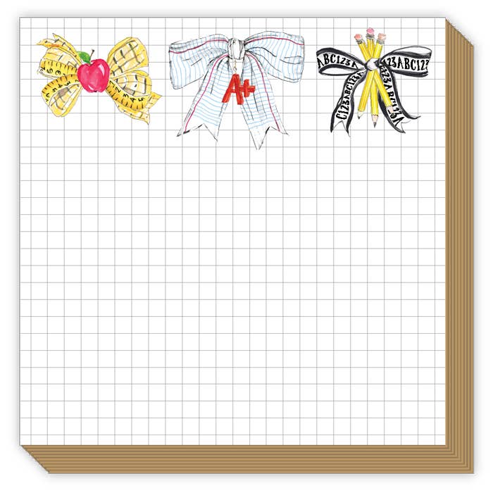 Handpainted School Bows Luxe Notepad