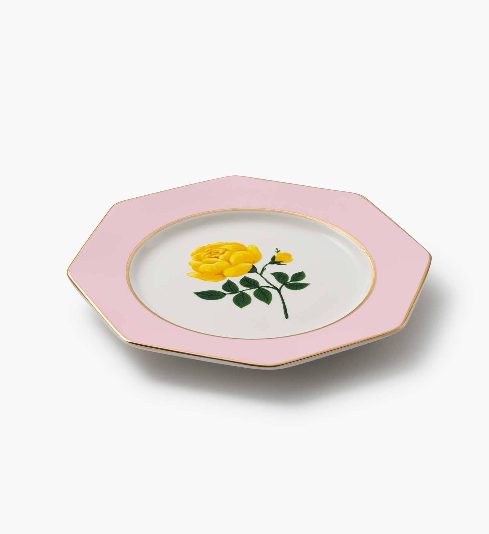 Roses Porcelain Dessert Plate Set