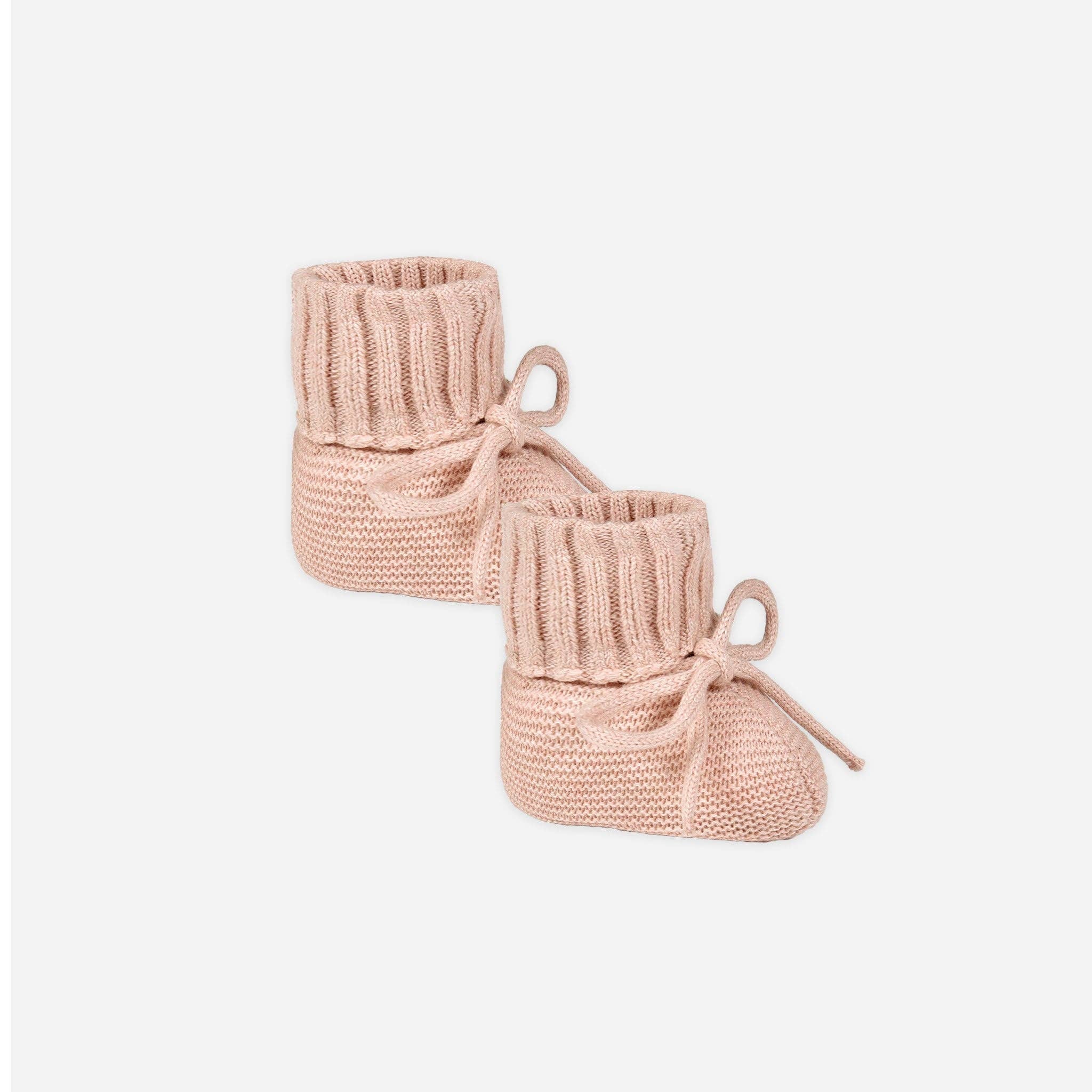 Knit Booties Heathered Rose
