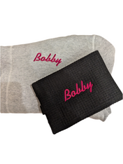 Cotton Waffle Cosmetic Bag, Large