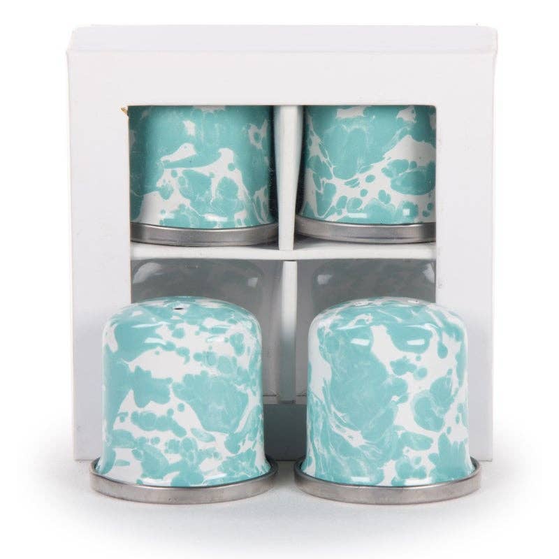 Golden Rabbit Enamelware Swirl Set of 2 Salt & Peppers