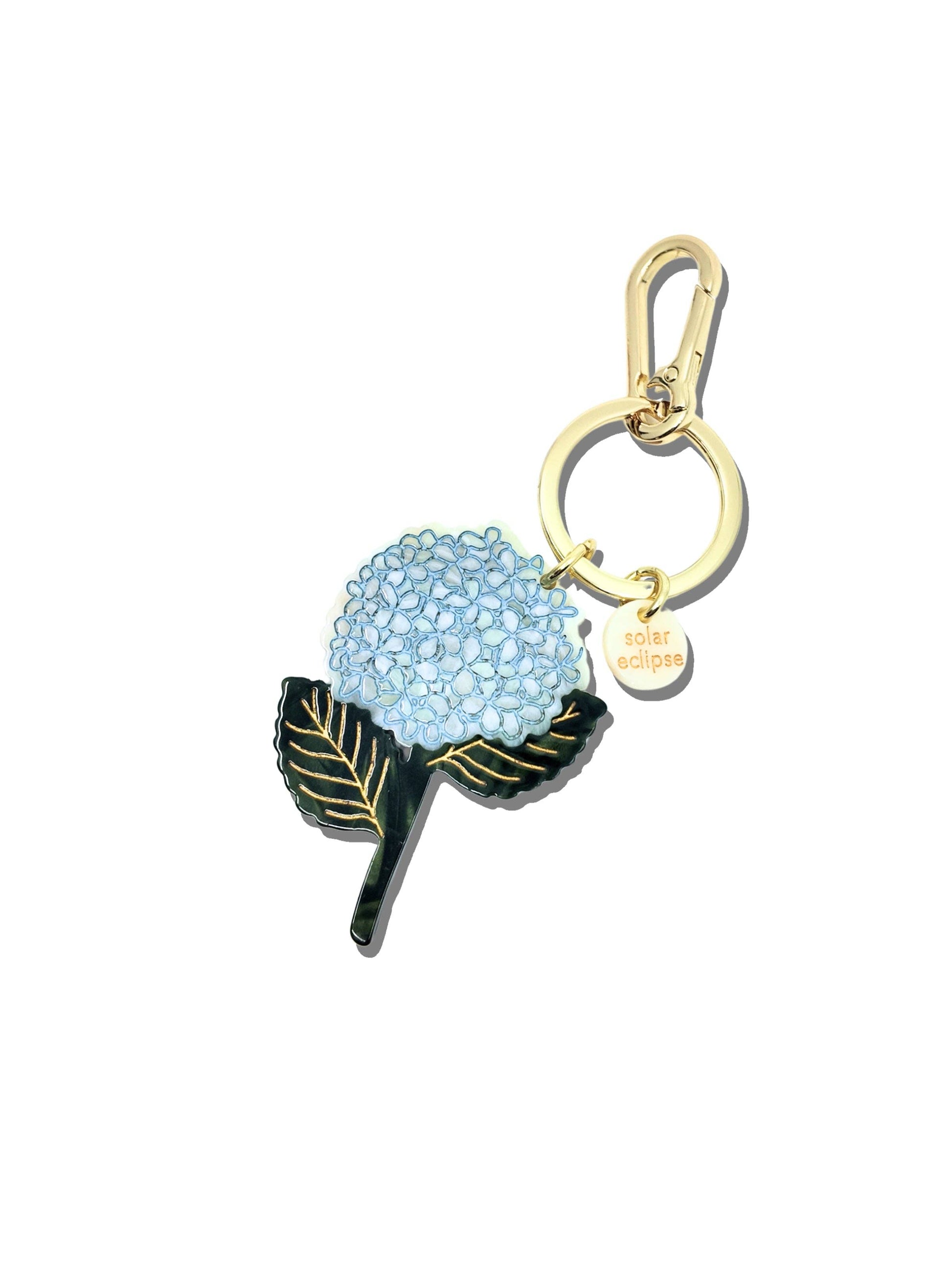 Hand-painted Hydrangea Bag Charm + Keychain