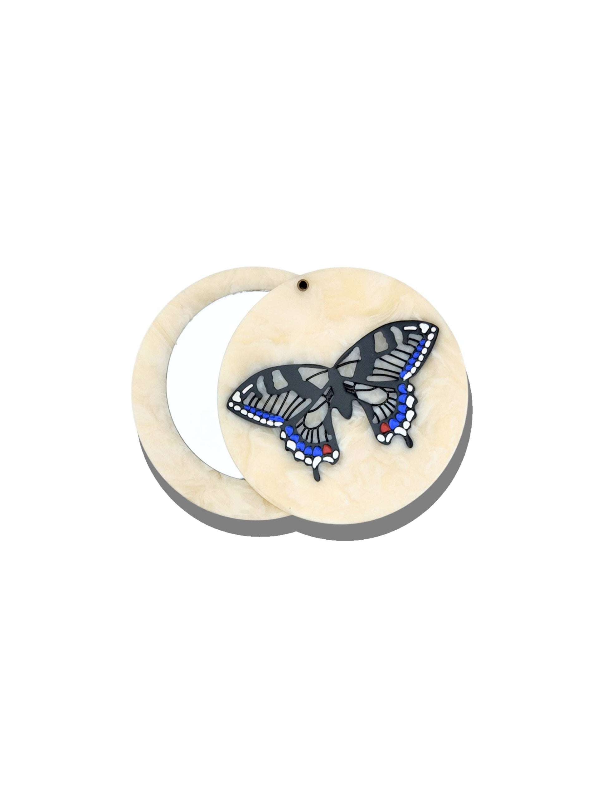 Hand-painted Swallowtail Compact Mirror
