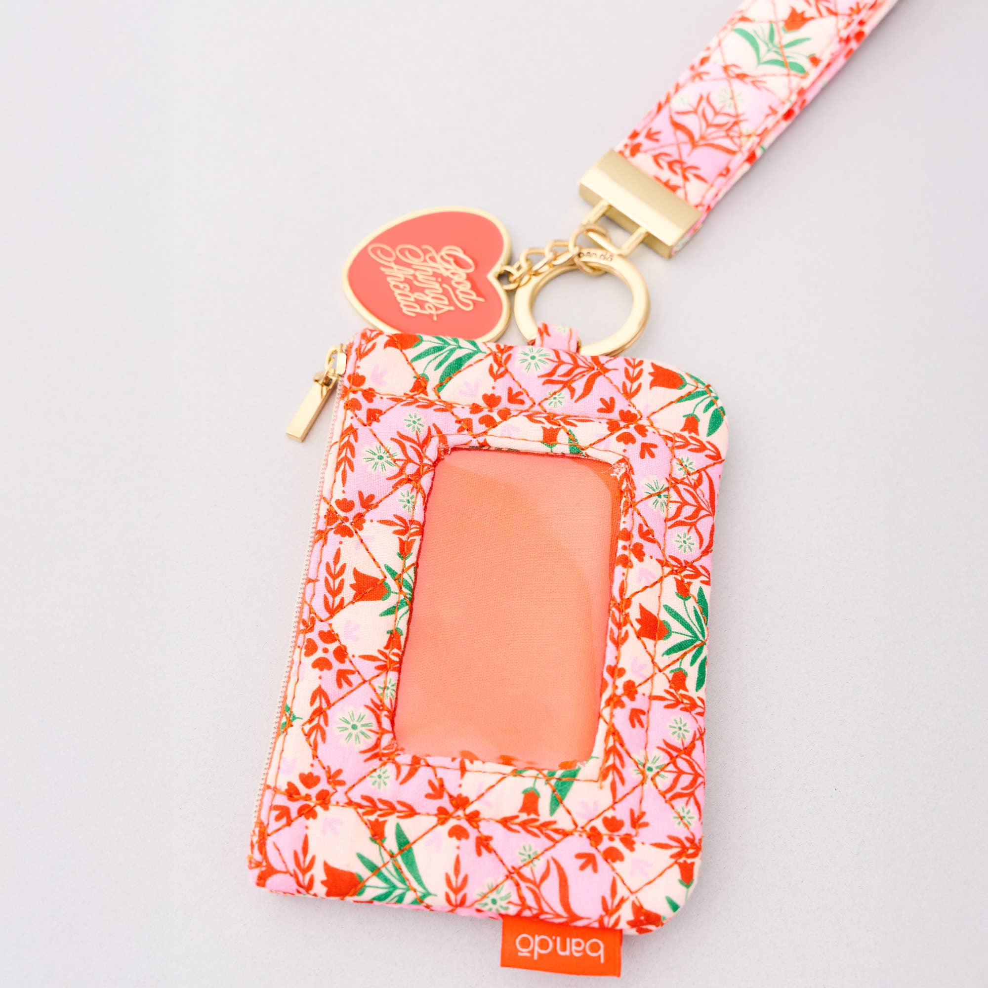 Pink Floral Zip Wrislet