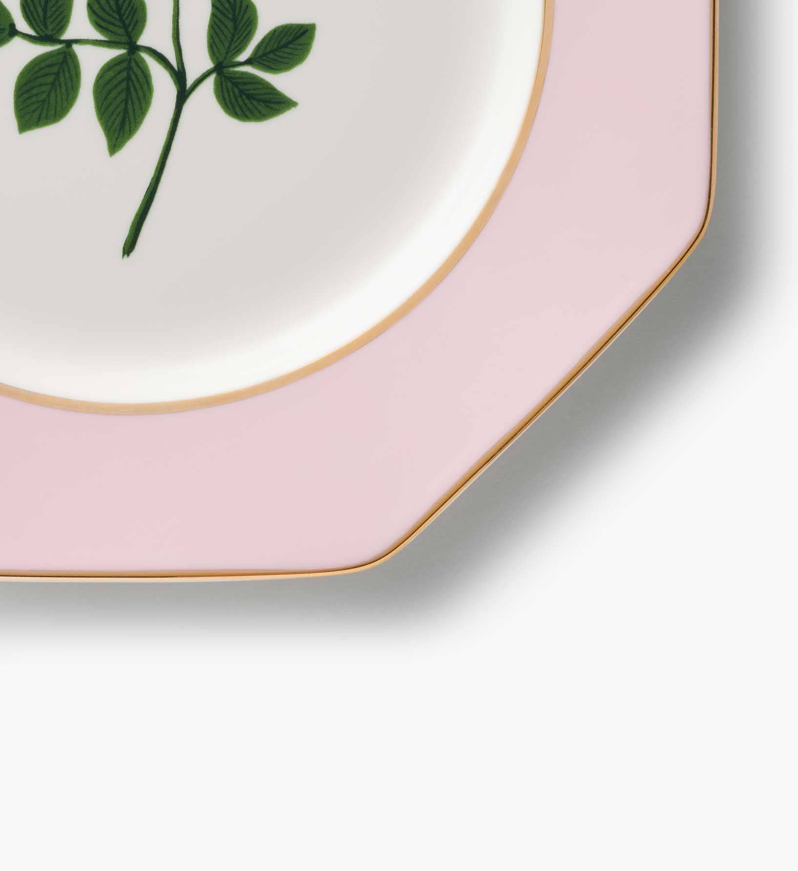 Roses Porcelain Dessert Plate Set