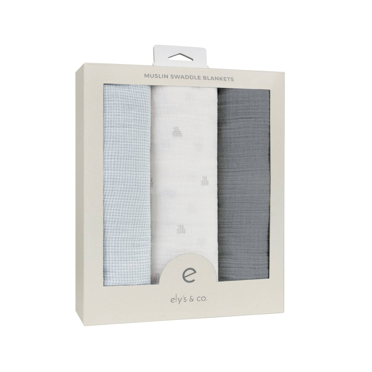 3 Pack Muslin Swaddles - Gingham Bear Collection