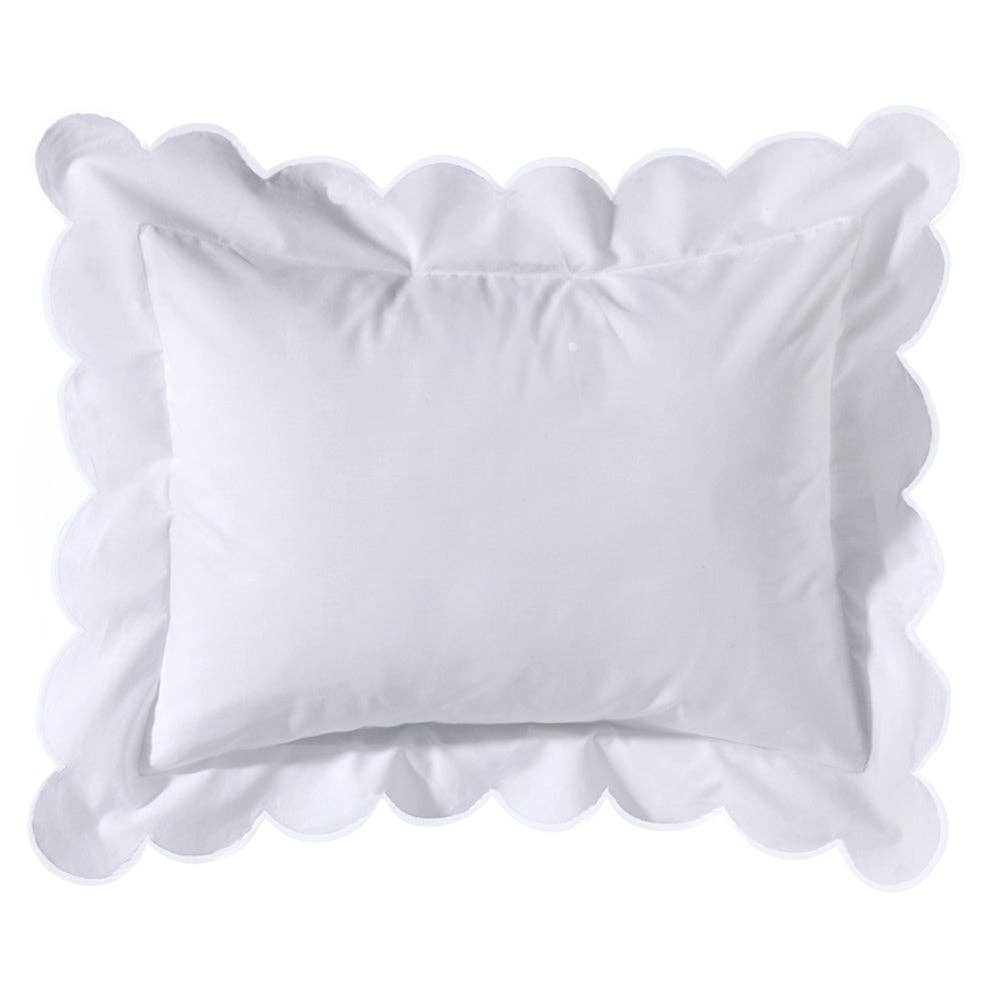 Boudoir Pillow Cover with Scalloped Flange