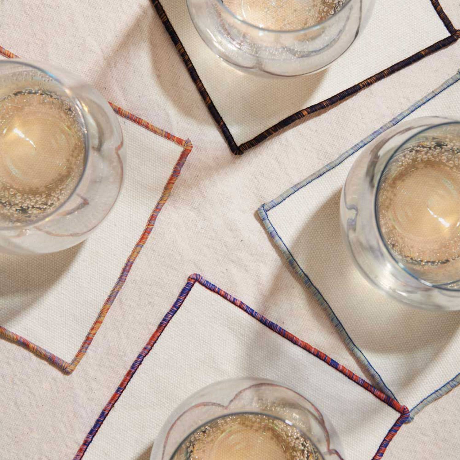 Contrasting Trim Cocktail Napkins | 4