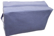 Cotton Waffle Cosmetic Bag, Large