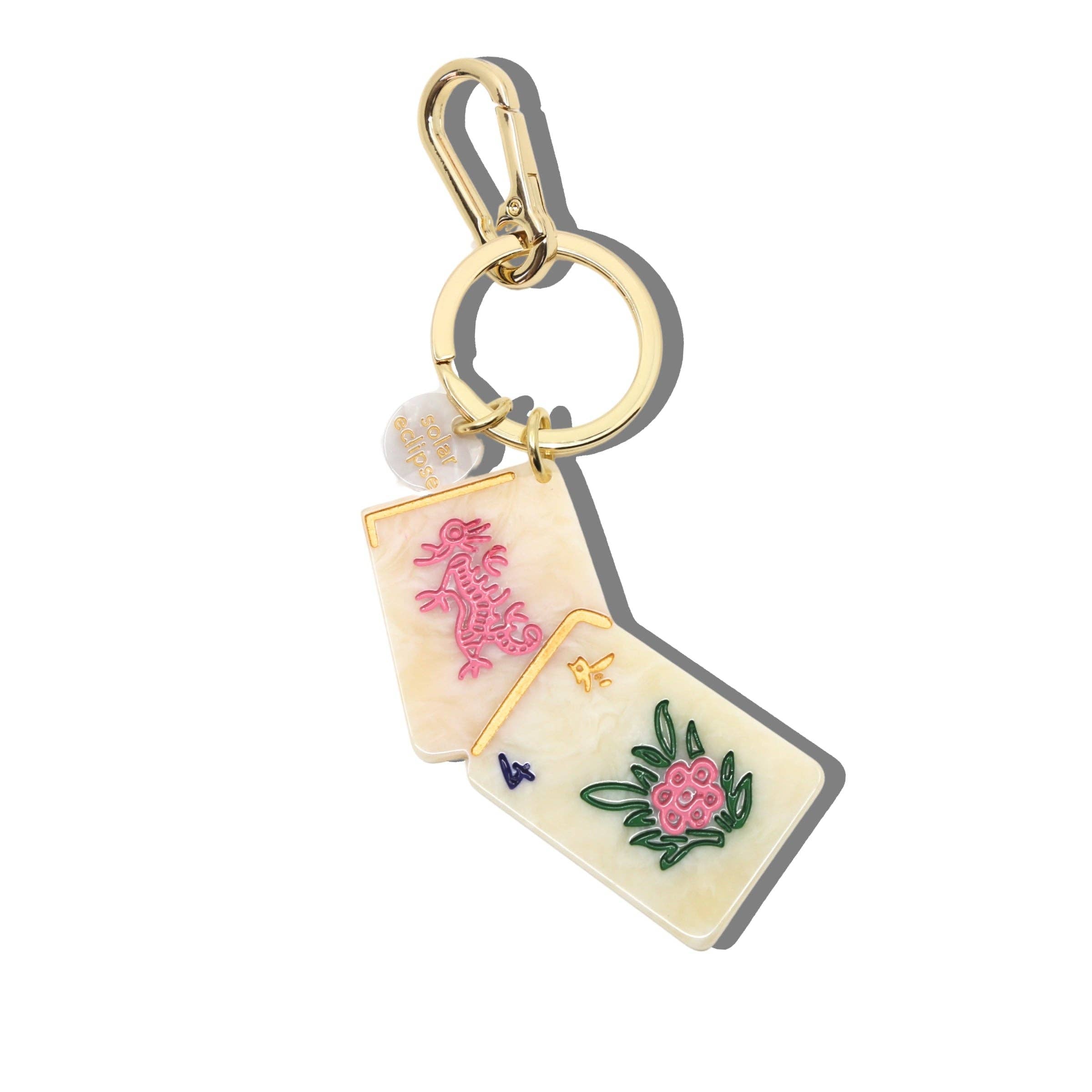 Flower Mahjong Bag Charm + Keychain