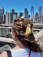 Hand-painted Yellow Taxi Cab Claw Hair Clip