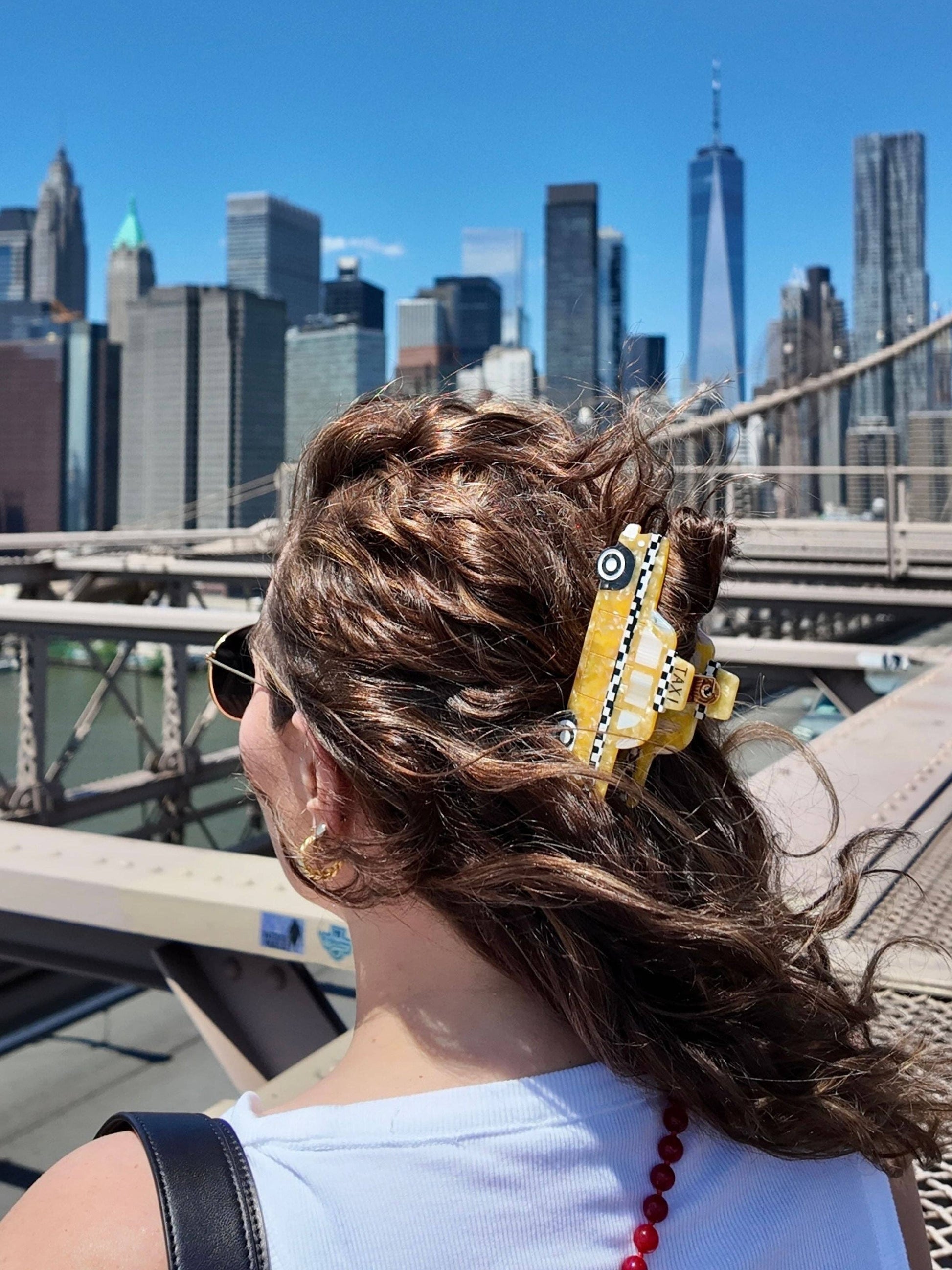 Hand-painted Yellow Taxi Cab Claw Hair Clip