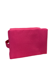 Cotton Waffle Cosmetic Bag, Large