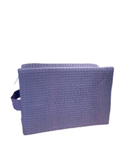 Cotton Waffle Cosmetic Bag, Large