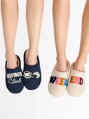 "BRUNCH CLUB" SLIPPERS