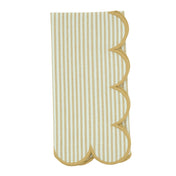 Scalloped Hem Strip Napkins | Set of 4