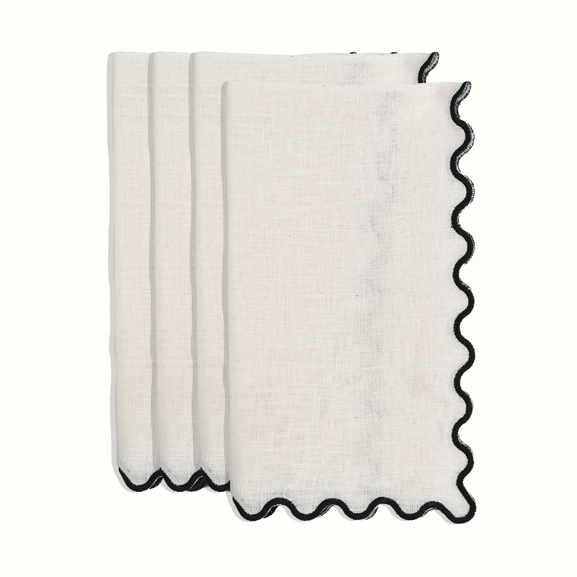 Linen Scalloped Dinner Napkins | S4