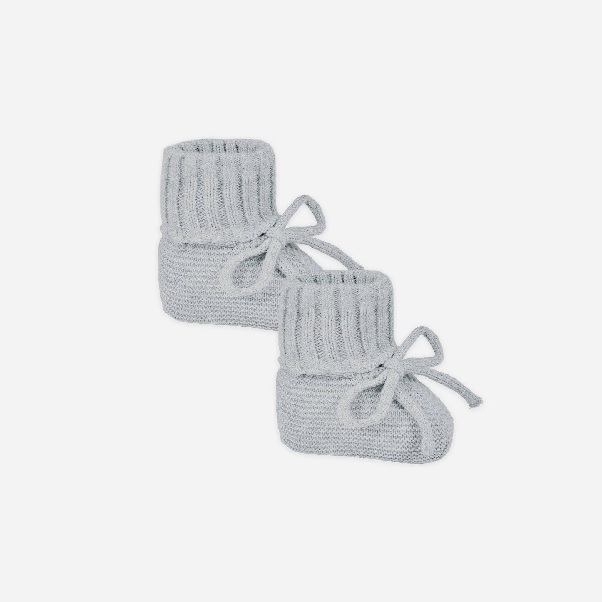 Knit Booties Heathered Dusty Blue